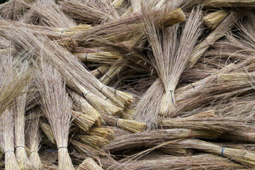 bundles of thatch grass