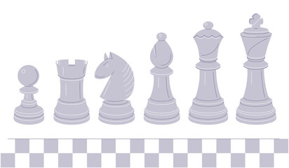 chess pieces in row