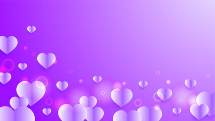 Lovely Glow Purple Papercut style design background