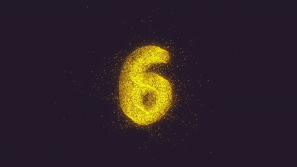 Festive 3d render digital score from 9 to 0 with flying bright solemn specks of futuristic dust. Abstract holiday greetings and start of massive digital business sale. - Powered by Adobe