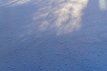 Ice texture frozen lake surface on sunny day