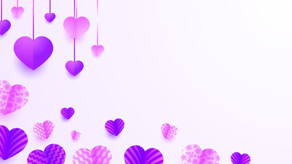 Valentine's Clear Purple Papercut style design background