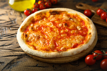 Traditional homemade pizza with cheese