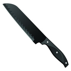 Realistic kitchen knife isolated on white background, Vector illustration, chef knife, Cutlery icon set