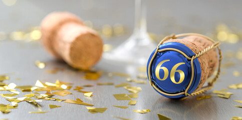 Champagne cap with the Number 66
