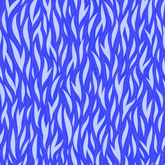 Vertical tiger stripes in blue-purple shades. 