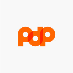 PDP initials pop art logo vector image