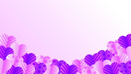 Naklejka na ściany i meble Valentine's White purple Papercut style design background