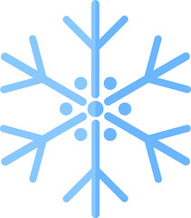 einfacher Linien Vektor einer Schneeflocke