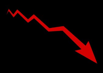 赤いチャート図のイラスト