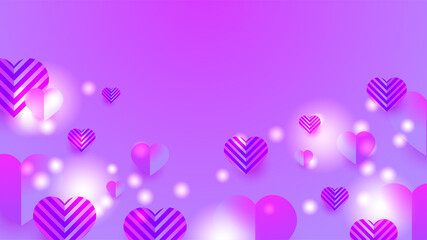 Love Blur purple Papercut style design background