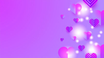 Obraz premium Love Blur purple Papercut style design background