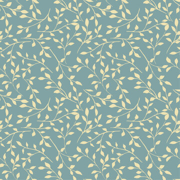 Seamless blue pattern with branches