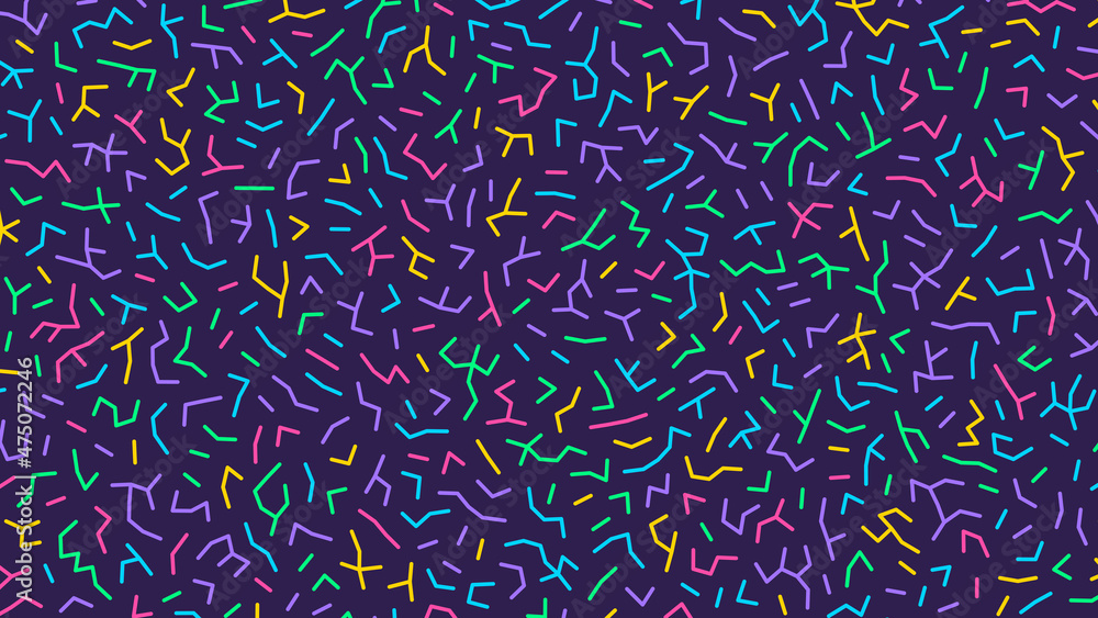 Aufkleber colorful geometric pattern with lines in different shapes. trendy memphis style. vector background