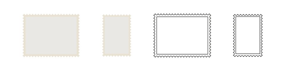Post mail mark vector set. Postmark blank mockup frame. Mark for post envelope mail template isolated on white background.