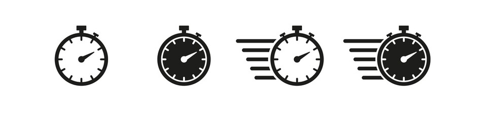 Fototapeta Timer icon. Stopwatch vector set. time countdown clock icon. Stop watch isolated on white background. obraz