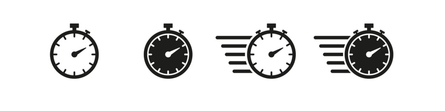 Timer icon. Stopwatch vector set. time countdown clock icon. Stop watch isolated on white background.