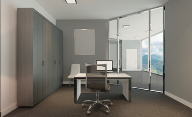 Naklejka na ściany i meble Modern meeting room. 3D rendering.
