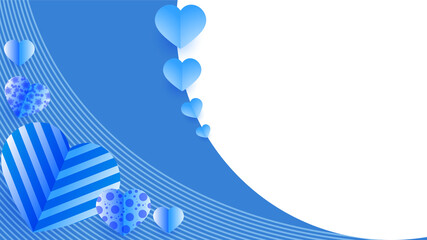 Lovely Valentine's white blue Papercut style design background