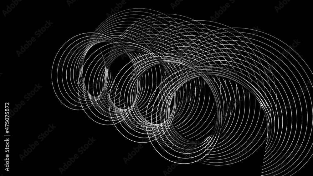 Aufkleber swirling geometric 3d render of swirl of round threads. abstract digital oval scratches on surface. 
