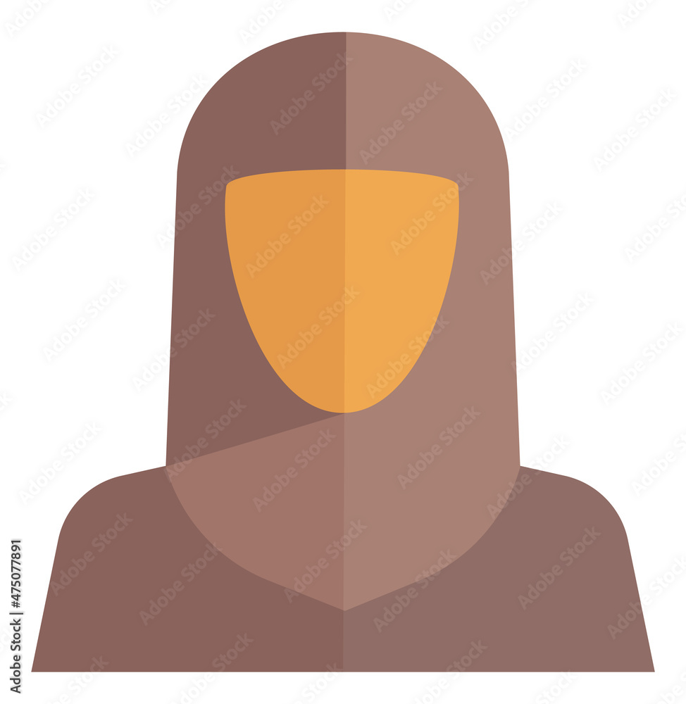 Wall mural woman wearing islamic scarf. person in hijab icon