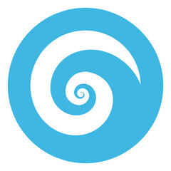 Fototapeta na wymiar Blue circle with swirl. Wave sign. Spiral motion