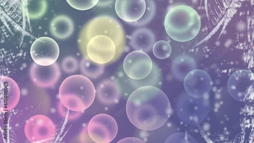 Poster background with bubbles and bokeh effects, motion effects.