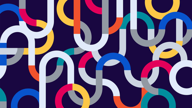 Geometric maze line abstract flat background