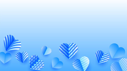 Fototapeta na wymiar Lovely Glow blue Papercut style design background