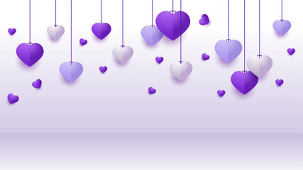Lovely purple white Papercut style design background