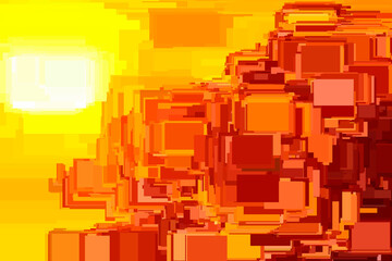 modern abstract cubic background of solid and multicolored squares and rectangles	