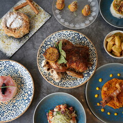 a mediterranean food healthy composed design