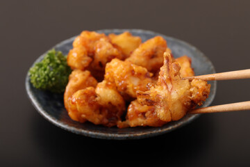 ヤリイカの唐揚げ　(四川風)