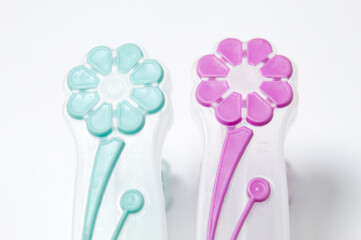 Plastic flower with white background