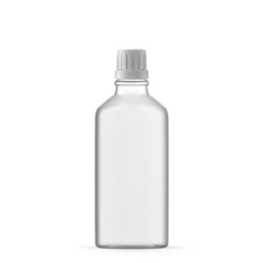 100ml 3 oz clear glass essential oil bottle. Isolated