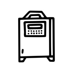 construction air heater with control panel line vector doodle simple icon