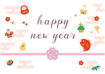 お正月　バナー　アイコン　セット	happy new year