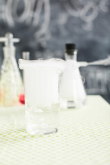Test-tubes with chemical reagent. Laboratory glassware.  Chemical  Laboratory 