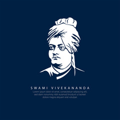 vectror illustration of Swami Vivekananda.