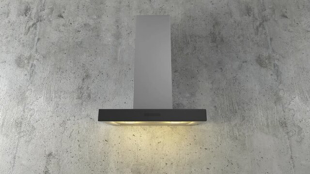 Modern Metal Kitchen Vent on a concrete wall