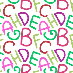 Kids seamless pattern with alphabet for fabrics and textiles and linens and gifts and cards 