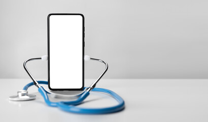 App health phone mockup. Mobile phone mockup for medical app. Smartphone white screen mockup and...
