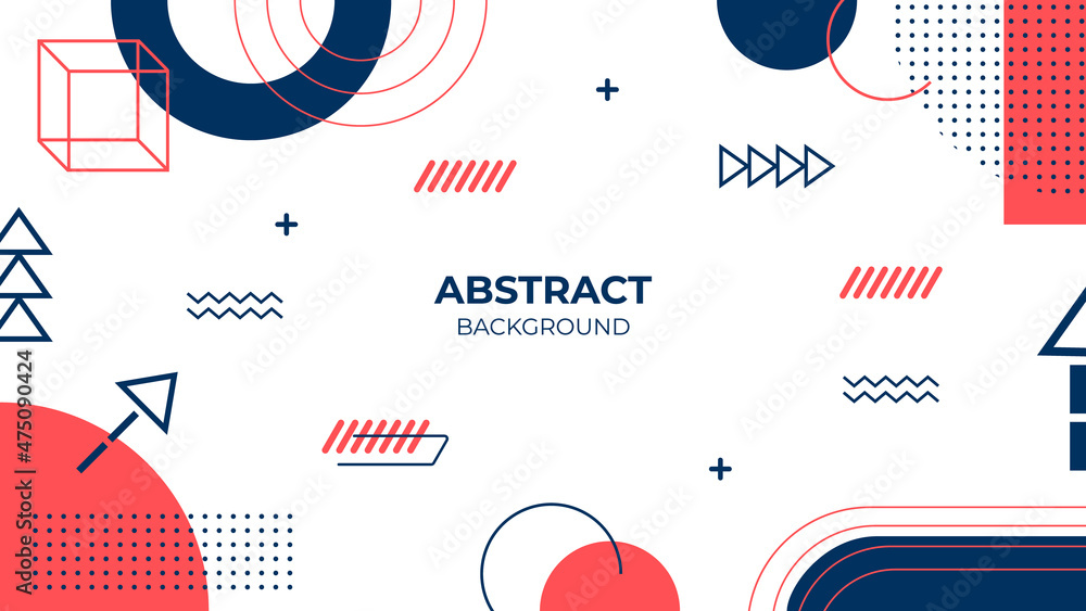 Poster abstract minimal background with memphis geometry style