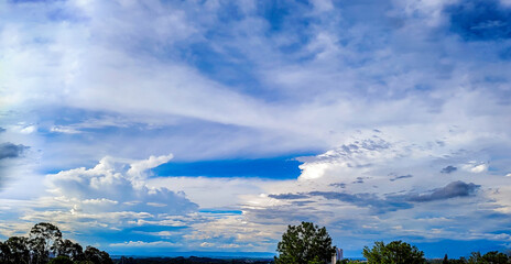 blue sky with contrasting clouds