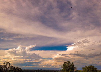 blue sky with contrasting clouds
