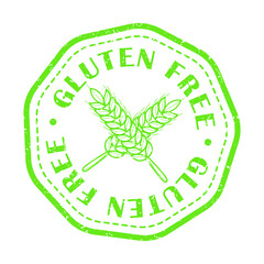 Gluten Free Quality and Healthy Nutrition Seal. Traditional Food Stamp Design Vector Art.