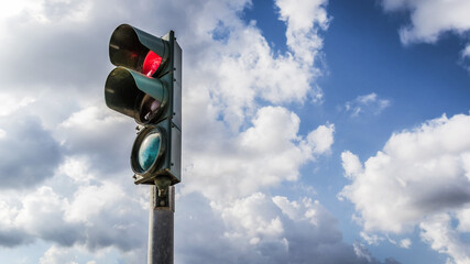 traffic light on the sky