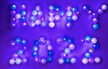 Several candles were arranged with the message 