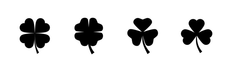 Fototapeta na wymiar Clover icons set. clover sign and symbol. four leaf clover icon.