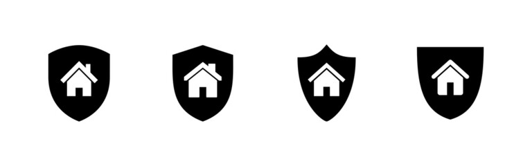 house insurance icons set. house protection sign and symbol